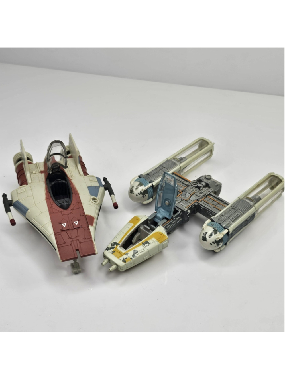 Vintage Star Wars Action Fleet A-Wing & B-Wing Fighter Lot 1995 1996 Galoob LFL
